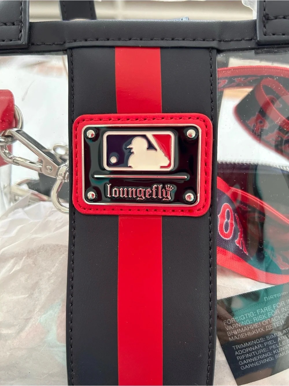 NWT MLB Boston Red Sox Clear Tote Crossbody Stadium Bag with Pouch